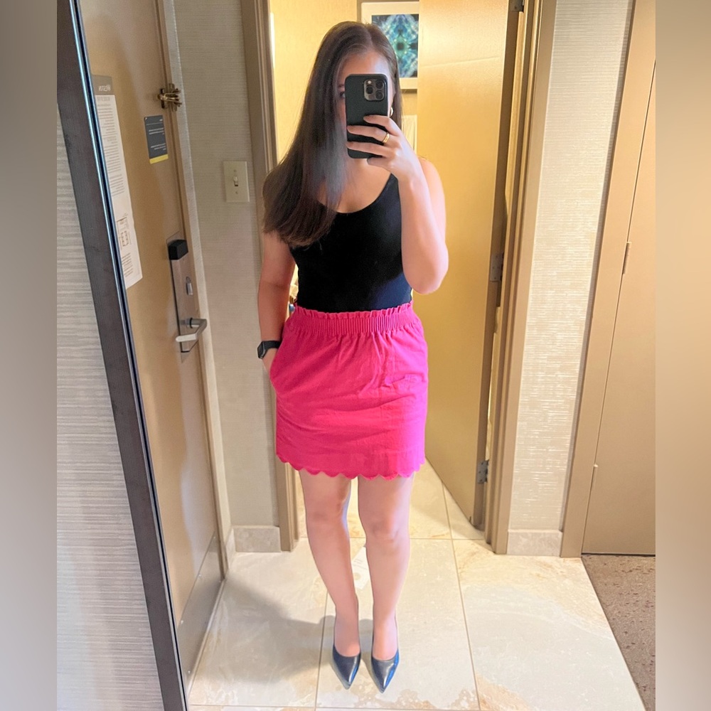 J crew Pink Scalloped Hem Skirt